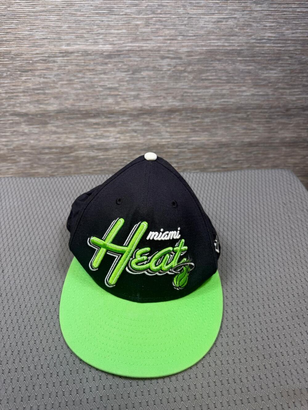 New Era 9fifty Miami Heat Snapback Hat Mens OS Black & Green Hardwood Classic